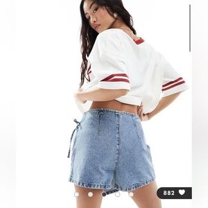 ASOS DESIGN denim skort in midwash blue. Excellent Condition